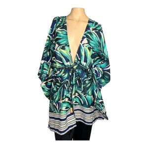 Tropical Monstera Leaf Print Cover Up – One Size
